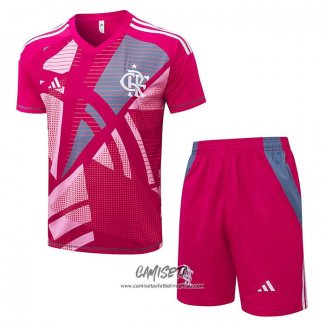 Chandal del Flamengo 2025-2026 Manga Corta Rosa - Pantalon Corto