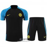 Chandal del Inter Milan 2022-2023 Manga Corta Negro - Pantalon Corto