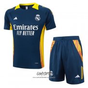 Chandal del Real Madrid 2024-2025 Manga Corta Azul - Pantalon Corto