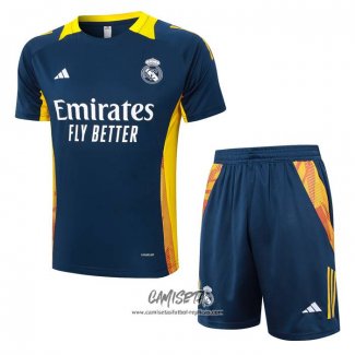 Chandal del Real Madrid 2024-2025 Manga Corta Azul - Pantalon Corto