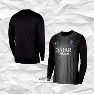 Primera Camiseta Paris Saint-Germain Portero 2025-2026 Manga Larga Negro