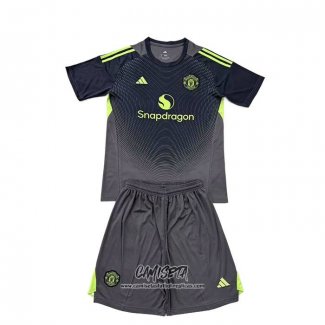 Segunda Camiseta Manchester United Portero 2025-2026 Nino Negro