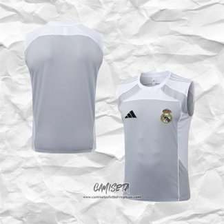 Camiseta de Entrenamiento Real Madrid 2025-2026 Sin Mangas Blanco Gris