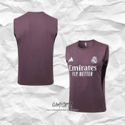 Camiseta de Entrenamiento Real Madrid 2025-2026 Sin Mangas Gris Purpura