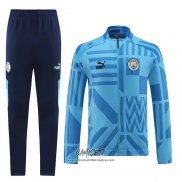 Chandal de Chaqueta del Manchester City 2022-2023 Azul Claro