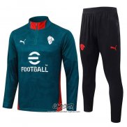 Chandal de Sudadera del AC Milan 2025-2026 Nino Verde
