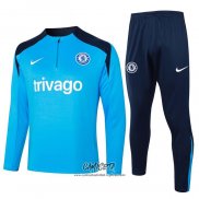 Chandal de Sudadera del Chelsea 2024-2025 Azul