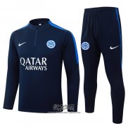 Chandal de Sudadera del Inter Milan 2026-2027 Nino Azul Oscuro