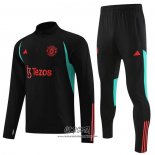 Chandal de Sudadera del Manchester United 2023-2024 Nino Negro