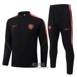 Chandal de Sudadera del Paises Bajos 2026-2027 Nino Negro