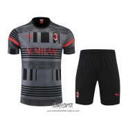 Chandal del AC Milan 2022-2023 Manga Corta Gris - Pantalon Corto