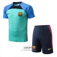 Chandal del Barcelona 2022-2023 Manga Corta Verde - Pantalon Corto