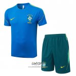 Chandal del Brasil 2026-2027 Manga Corta Azul - Pantalon Corto
