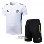 Chandal del Manchester United 2025-2026 Manga Corta Blanco - Pantalon Corto