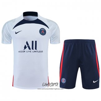 Chandal del Paris Saint-Germain 2022-2023 Manga Corta Blanco - Pantalon Corto