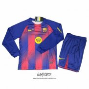 Primera Camiseta Barcelona 2025-2026 Nino Manga Larga