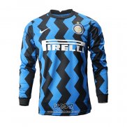 Primera Camiseta Inter Milan 2020-2021 Manga Larga