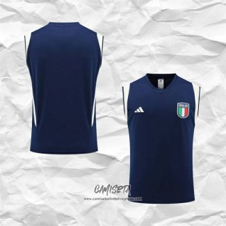 Camiseta de Entrenamiento Italia 2023-2024 Sin Mangas Azul