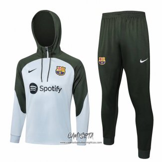 Chandal de Sudadera del Barcelona 2023-2024 Gris Claro