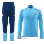 Chandal de Sudadera del Manchester City 2023-2024 Azul Claro