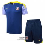 Chandal del Atletico Madrid 2025-2026 Manga Corta Azul - Pantalon Corto