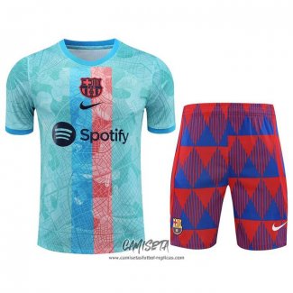 Chandal del Barcelona 2023-2024 Manga Corta Azul - Pantalon Corto