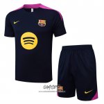 Chandal del Barcelona 2025-2026 Manga Corta Negro Purpura - Pantalon Corto