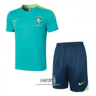 Chandal del Brasil 2024-2025 Manga Corta Verde - Pantalon Corto