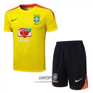Chandal del Brasil 2025-2026 Manga Corta Amarillo - Pantalon Corto