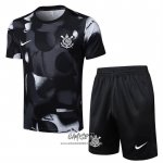 Chandal del Corinthians 2025-2026 Manga Corta Negro - Pantalon Corto