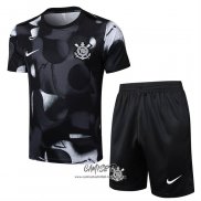 Chandal del Corinthians 2025-2026 Manga Corta Negro - Pantalon Corto