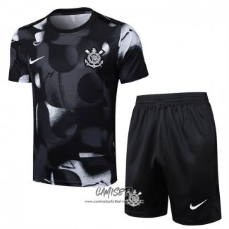 Chandal del Corinthians 2025-2026 Manga Corta Negro - Pantalon Corto
