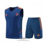Chandal del Manchester United 2022-2023 Sin Mangas Azul Oscuro