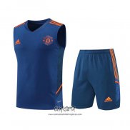 Chandal del Manchester United 2022-2023 Sin Mangas Azul Oscuro