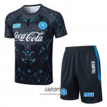 Chandal del Napoli 2025-2026 Manga Corta Negro - Pantalon Corto