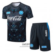 Chandal del Napoli 2025-2026 Manga Corta Negro - Pantalon Corto