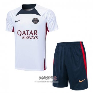 Chandal del Paris Saint-Germain 2023-2024 Manga Corta Blanco - Pantalon Corto