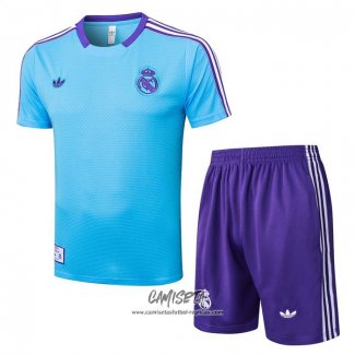 Chandal del Real Madrid 2025-2026 Manga Corta Azul - Pantalon Corto