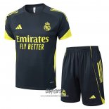 Chandal del Real Madrid 2025-2026 Manga Corta Amarillo - Pantalon Corto Negro