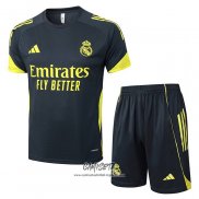 Chandal del Real Madrid 2025-2026 Manga Corta Amarillo - Pantalon Corto Negro