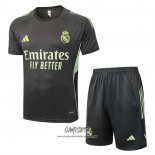 Chandal del Real Madrid 2025-2026 Manga Corta Gris Verde - Pantalon Corto
