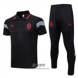 Conjunto Polo del AC Milan 2023-2024 Negro