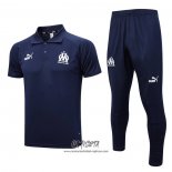 Conjunto Polo del Olympique Marsella 2023-2024 Azul Oscuro