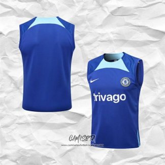 Camiseta de Entrenamiento Chelsea 2022-2023 Sin Mangas Azul Oscuro