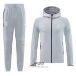 Chandal con Capucha del Barcelona 2025 Gris