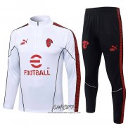 Chandal de Sudadera del AC Milan 2025-2026 Nino Blanco