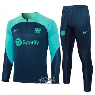 Chandal de Sudadera del Barcelona 2023-2024 Nino Azul