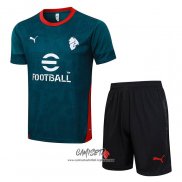Chandal del AC Milan 2025-2026 Manga Corta Verde - Pantalon Corto