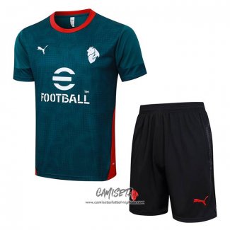 Chandal del AC Milan 2025-2026 Manga Corta Verde - Pantalon Corto