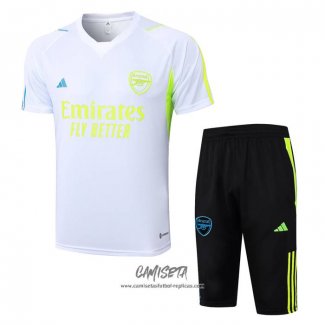 Chandal del Arsenal 2023-2024 Manga Corta Blanco - Pantalon Corto